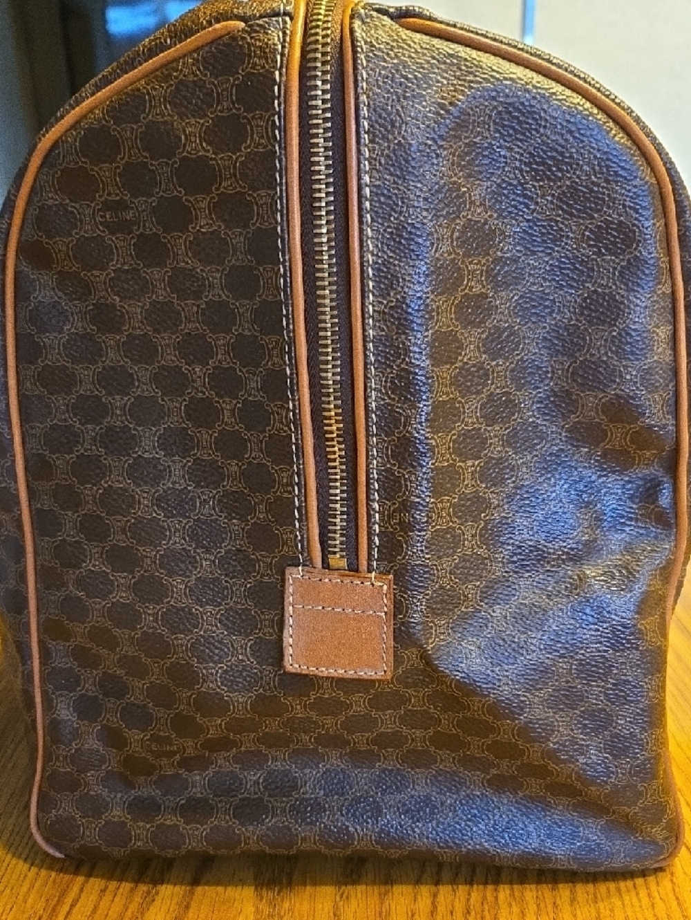 Celine Vintage Brown & Tan Coated Canvas Duffel Bag - Picture 4 of 13